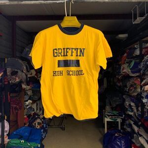 Vtg 80s Champion Griffin High School Double Faced Athletic Shirt Size Medium